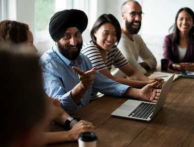 Professional translators reviewing documents