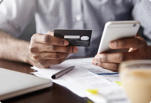 Secure payment interface with credit card options